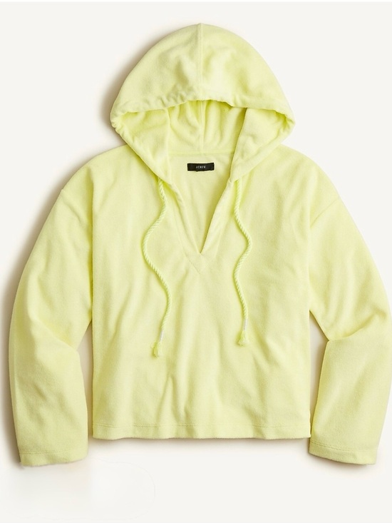 J. Crew Sweaters - J.Crew Neon Yellow Terry Hoodie Cover Up Set S